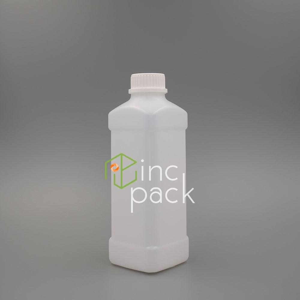 1LS839410ANC-TPWT-PG.jpg 1 Litre Square Bottle with Tamper Evident Cap 39/410 - Image 1