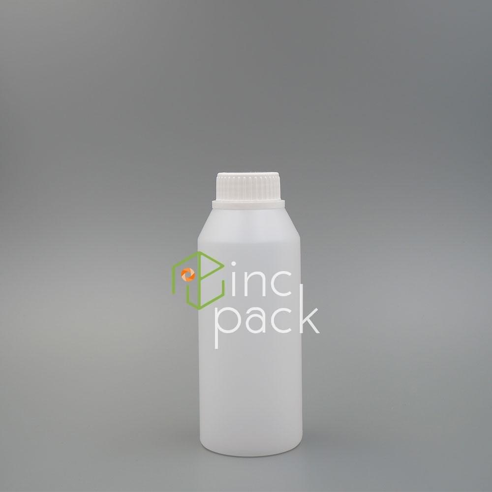 HB50039410ANC-TPWT-PG.jpg 500ml "B" Round Bottle with Tamper Evident Cap 39/410 - Image 1