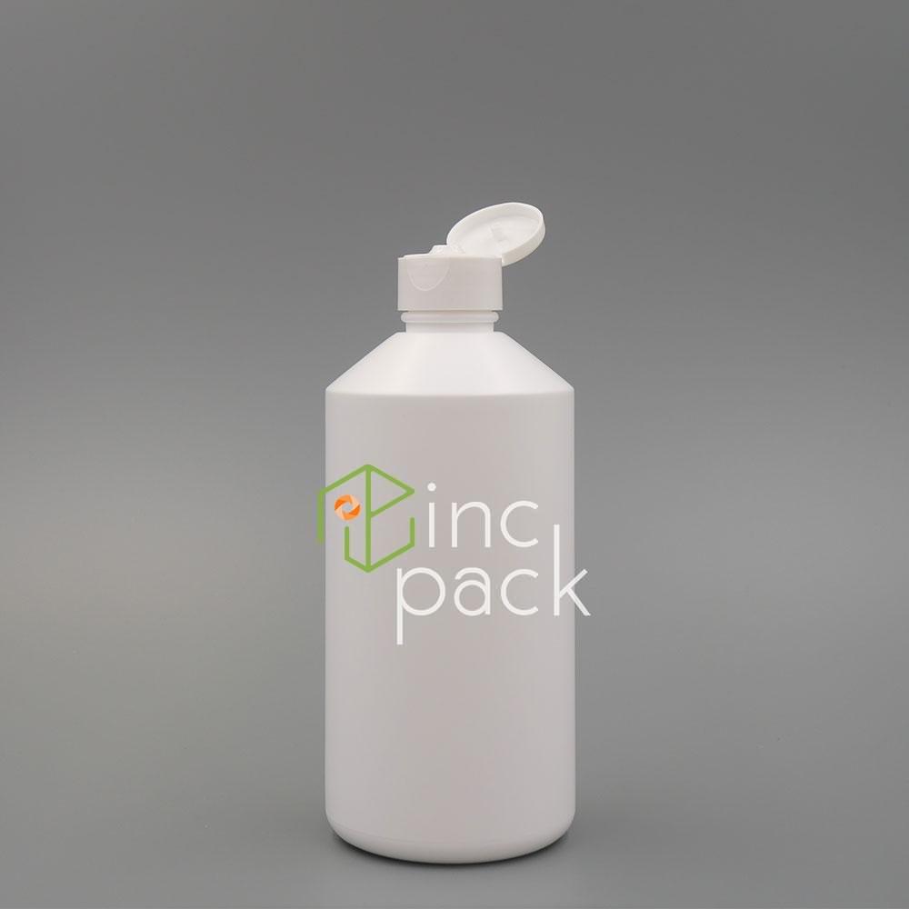 HC00728410AWT-FTWT.jpg 500ml Tapered Shoulder Bottle with Flip Top Cap 28/410 - Image 1