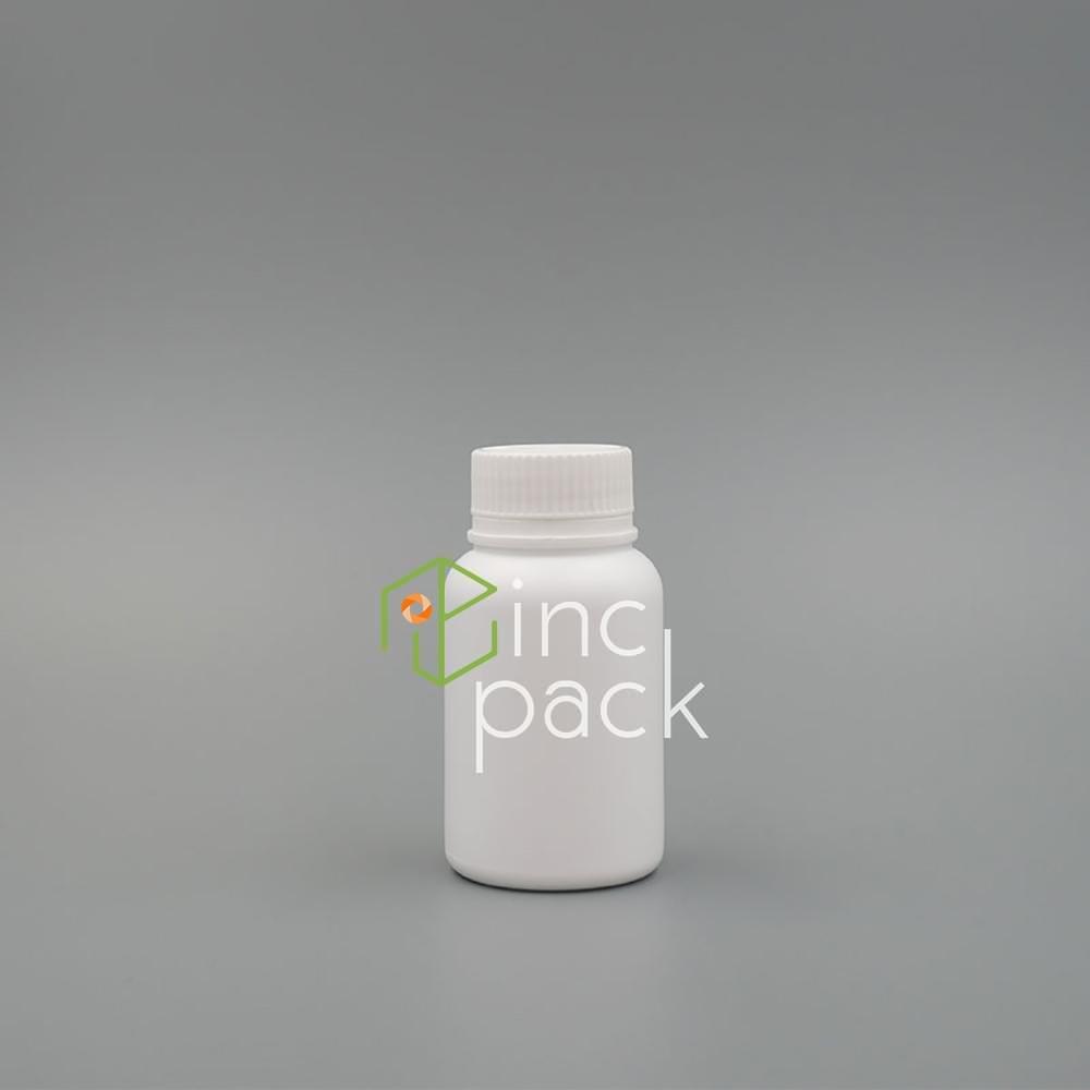 HDM05438410AWT-TPWTWE.jpg 200g Round MD Bottle with Tamper Evident Cap 38/410A - Image 1