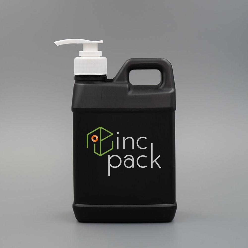 KCH100038410ABK-DPWT.jpg 1 Litre Flat Bottle w/Handle with Tamper Evident Cap or Dispenser Pump 38/410 - Image 1