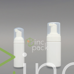 50ml, 100ml PETG White Round Bottle w/White Foam Pump