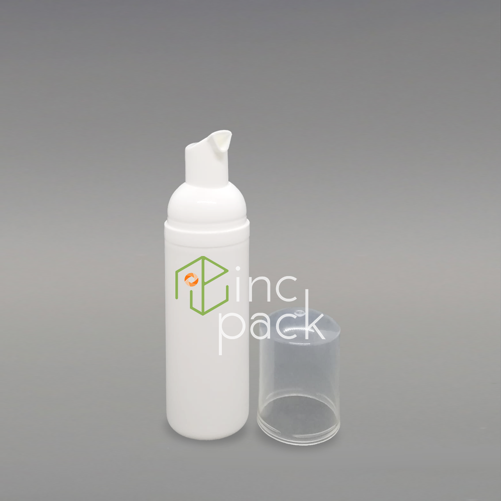 Web-50ml-Foam-Pump-enlarged.png 50ml HDPE White Round Bottle w/White Foam Pump, 30mm - Image 1