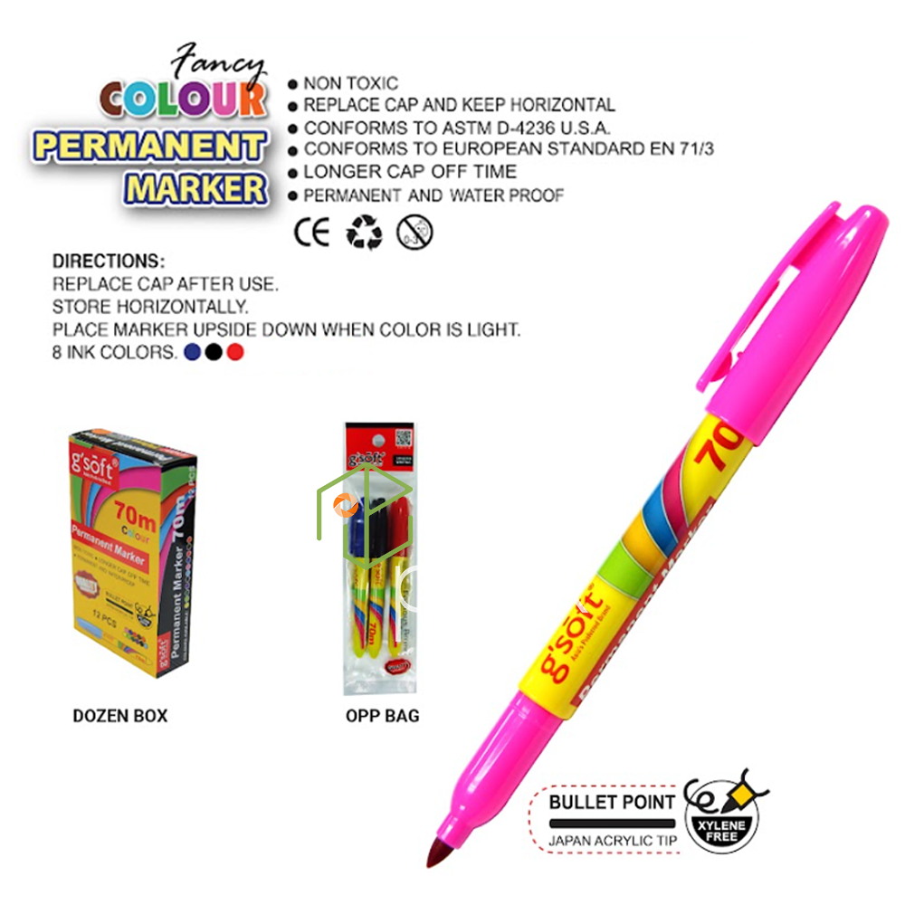 Web-M-GS-70M.png G'SOFT Permanent Marker Fine GS70M - Image 1