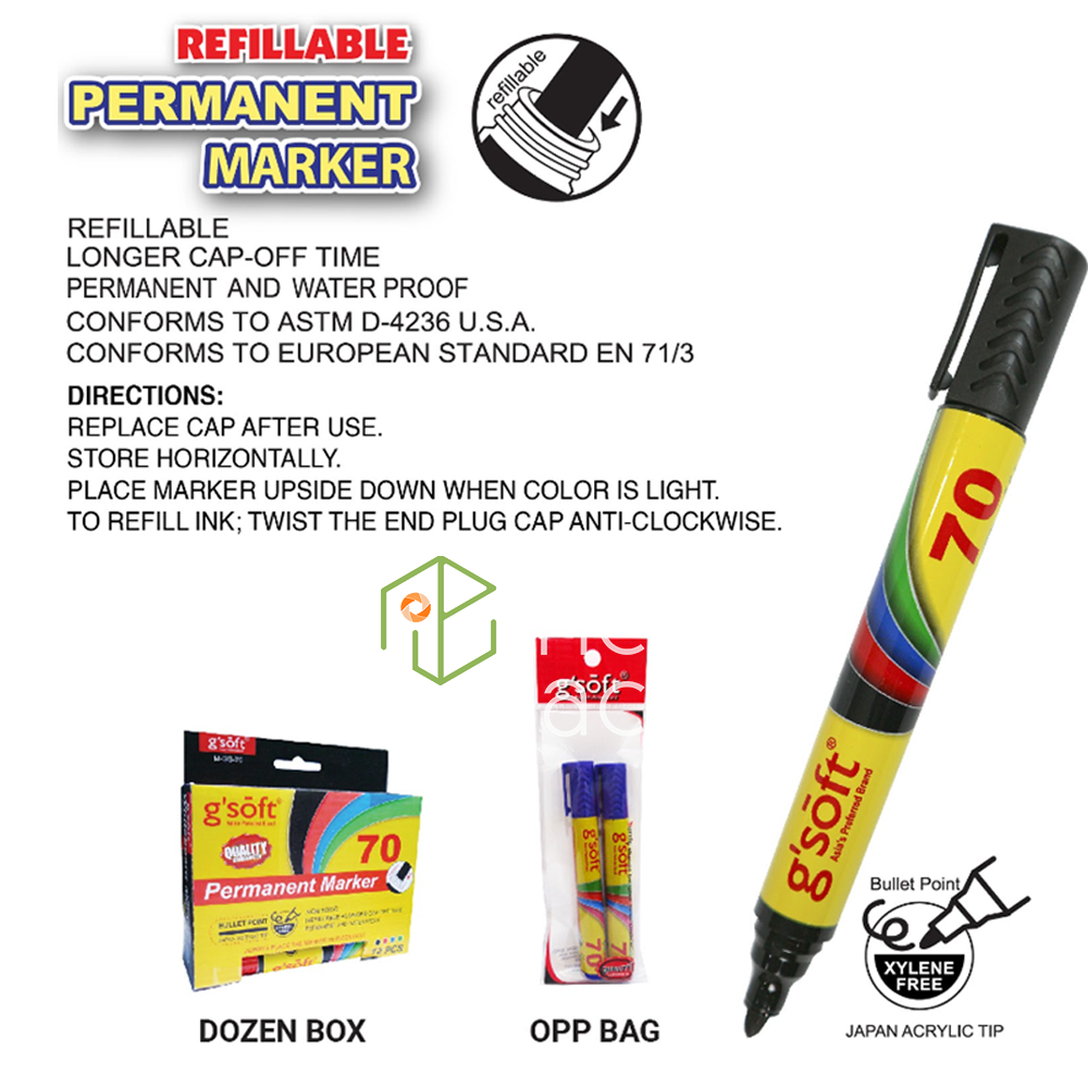 Web-Perm-Marker-Round-Tip-M-GS-70.png G'SOFT Permanent Marker - REFILLABLE - Image 1
